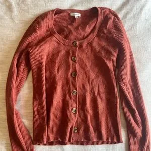 メイドウェル Madewell Scoopneck Cardigan Sweater レディース Sweaters Weathered Brick Scoopneck Cardigan Sweater | Madewell